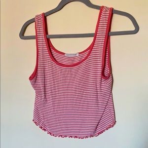 Caution to the Wind Pink Striped Crop Top